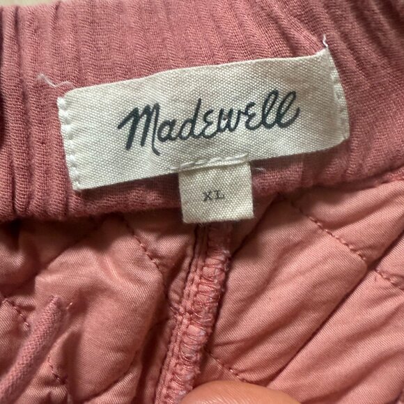 MADEWELL Quilted Lounge Pants 'Rose Dust' Drawstring Elastic Waist XL - Picture 8 of 12